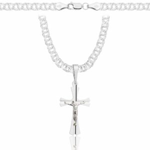 SREBRNY ŁAŃCUSZEK GALIBARDI Z KRZYŻYKIEM 925 - 4,5MM