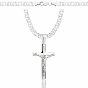 SREBRNY ŁAŃCUSZEK GALIBARDI Z KRZYŻYKIEM 925 - 4,5MM