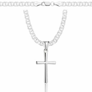 SREBRNY ŁAŃCUSZEK GALIBARDI Z KRZYŻYKIEM 925 - 4,5MM