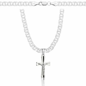 SREBRNY ŁAŃCUSZEK GALIBARDI Z KRZYŻYKIEM 925 - 4,5MM