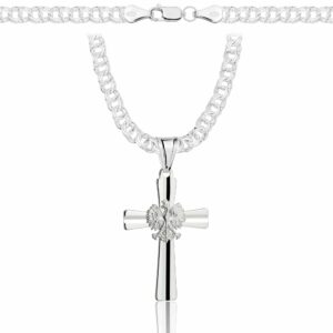 SREBRNY ŁAŃCUSZEK GALIBARDI Z KRZYŻYKIEM 925 - 4,5MM