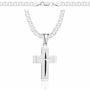 SREBRNY ŁAŃCUSZEK GALIBARDI Z KRZYŻYKIEM 925 - 4,5MM