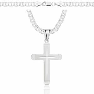 SREBRNY ŁAŃCUSZEK GALIBARDI Z KRZYŻYKIEM 925 - 4,5MM