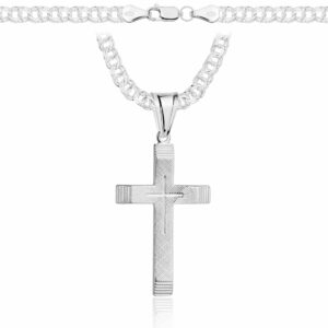 SREBRNY ŁAŃCUSZEK GALIBARDI Z KRZYŻYKIEM 925 - 4,5MM