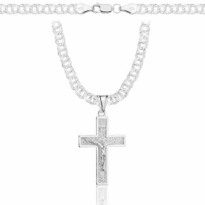 SREBRNY ŁAŃCUSZEK GALIBARDI Z KRZYŻYKIEM 925 - 4,5MM