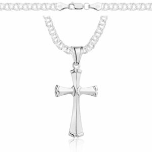 SREBRNY ŁAŃCUSZEK GALIBARDI Z KRZYŻYKIEM 925 - 4,5MM