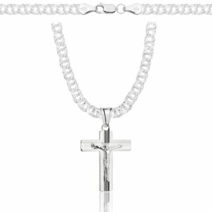 SREBRNY ŁAŃCUSZEK GALIBARDI Z KRZYŻYKIEM 925 - 4,5MM