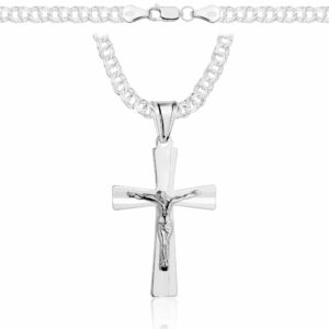 SREBRNY ŁAŃCUSZEK GALIBARDI Z KRZYŻYKIEM 925 - 4,5MM