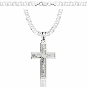 SREBRNY ŁAŃCUSZEK GALIBARDI Z KRZYŻYKIEM 925 - 4,5MM