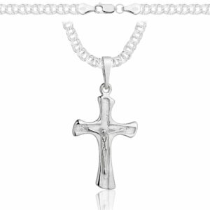 SREBRNY ŁAŃCUSZEK GALIBARDI Z KRZYŻYKIEM 925 - 4,5MM