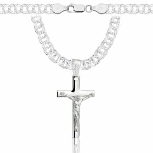 SREBRNY ŁAŃCUSZEK GALIBARDI Z KRZYŻYKIEM 925 - 6,5MM