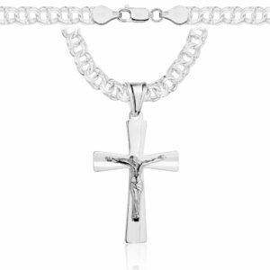 SREBRNY ŁAŃCUSZEK GALIBARDI Z KRZYŻYKIEM 925 - 6,5MM