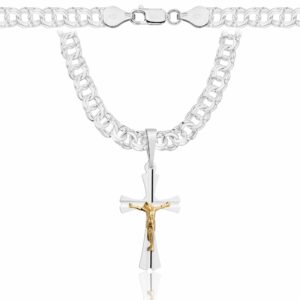 SREBRNY ŁAŃCUSZEK GALIBARDI Z KRZYŻYKIEM 925 - 6,5MM