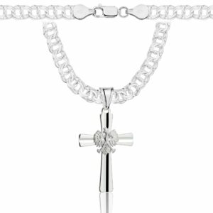 SREBRNY ŁAŃCUSZEK GALIBARDI Z KRZYŻYKIEM 925 - 6,5MM