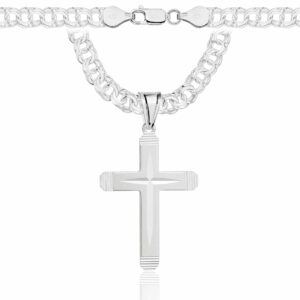 SREBRNY ŁAŃCUSZEK GALIBARDI Z KRZYŻYKIEM 925 - 6,5MM