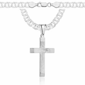 SREBRNY ŁAŃCUSZEK GALIBARDI Z KRZYŻYKIEM 925 - 6,5MM