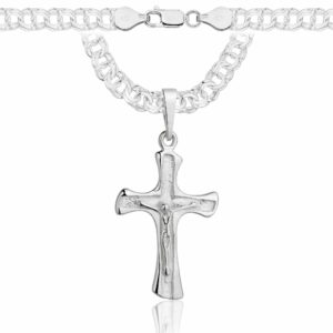 SREBRNY ŁAŃCUSZEK GALIBARDI Z KRZYŻYKIEM 925 - 6,5MM