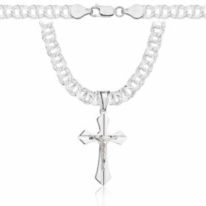 SREBRNY ŁAŃCUSZEK GALIBARDI Z KRZYŻYKIEM 925 - 6,5MM