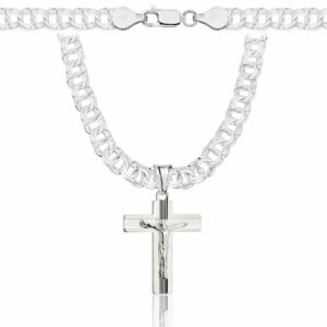 SREBRNY ŁAŃCUSZEK GALIBARDI Z KRZYŻYKIEM 925 - 6,5MM