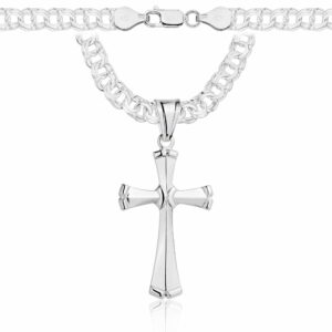 SREBRNY ŁAŃCUSZEK GALIBARDI Z KRZYŻYKIEM 925 - 6,5MM