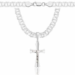 SREBRNY ŁAŃCUSZEK GALIBARDI Z KRZYŻYKIEM 925 - 6,5MM