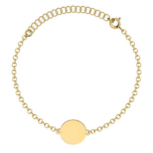 POZŁACANA SREBRNA BRANSOLETKA ANKIER Z KÓŁKIEM 925 585 – 1,3MM