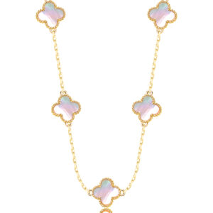 POZŁACANY SREBRNY NASZYJNIK PIĘĆ KONICZYNEK 925 585 - 1,3MM