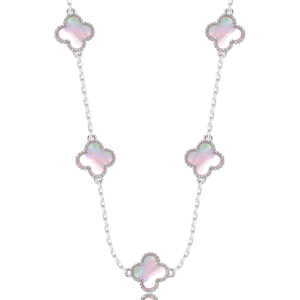 SREBRNY RODOWANY NASZYJNIK PIĘĆ KONICZYNEK 925 - 1,3MM