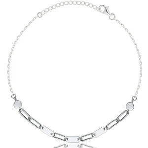 SREBRNA RODOWANA BRANSOLETKA ANKIER PROSTOKĄTY 925 – 1,3MM