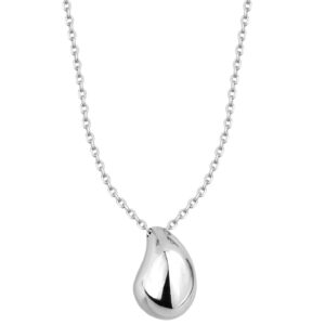 SREBRNY RODOWANY NASZYJNIK ANKIER Z ZAWIESZKĄ KROPLA – 0,7MM