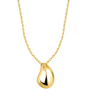 SREBRNY POZŁACANY NASZYJNIK ANKIER Z ZAWIESZKĄ KROPLA – 0,7MM