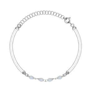 SREBRNA RODOWANA BRANSOLETKA ŻMIJKA Z OZDOBNYMI KRYSZTAŁKAMI 925 – 3MM