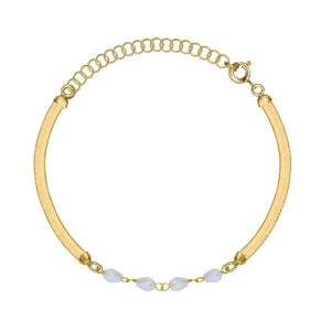 SREBRNA POZŁACANA BRANSOLETKA ŻMIJKA Z OZDOBNYMI KRYSZTAŁKAMI 925 585 – 3MM