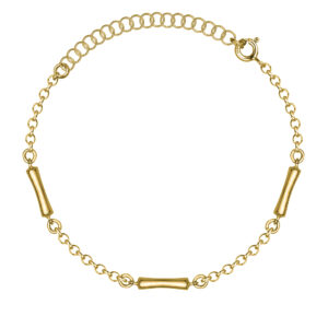 SREBRNA POZŁACANA BRANSOLETKA ANKIER Z OZDOBNYMI OGNIWAMI 925 – 1,8MM