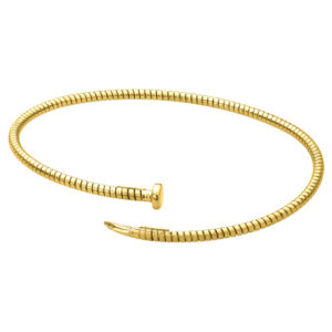 SREBRNA POZŁACANA BRANSOLETKA ELASTYCZNA GWÓŹDŹ 925 585 - 2,1MM