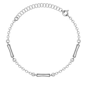 SREBRNA RODOWANA BRANSOLETKA ANKIER Z OZDOBNYMI OGNIWAMI 925 – 1,8MM