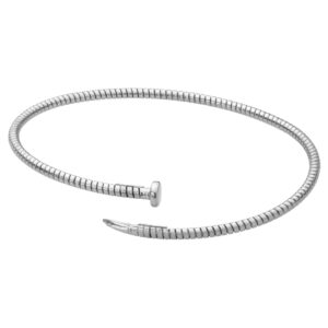 SREBRNA RODOWANA BRANSOLETKA ELASTYCZNA GWÓŹDŹ 925 - 2,1MM