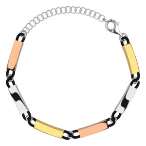 SREBRNA BRANSOLETKA TRÓJKOLOROWA 925 – 4,5MM