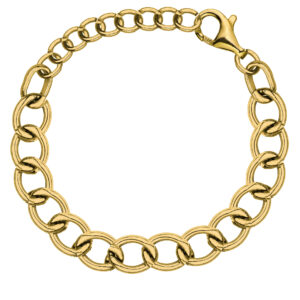 SREBRNA POZŁACANA BRANSOLETKA SOCZEWKOWA 925 585 – 7,7MM