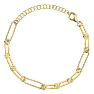 SREBRNA POZŁACANA BRANSOLETKA OGNIWA 925 585 – 4,5MM