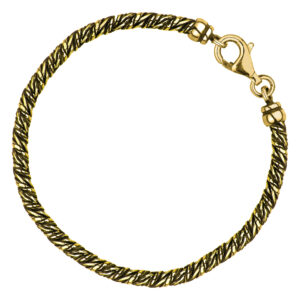 SREBRNA POZŁACANA BRANSOLETKA OKRĄGŁA OKSYDOWANA 925 585 – 3,1MM