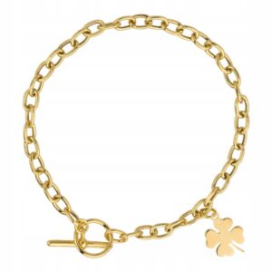 SREBRNA POZŁACANA BRANSOLETKA ANKIER Z KONICZYNKĄ 925 585 – 4,5MM