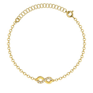 SREBRNA POZŁACANA BRANSOLETKA ANKIER Z NIESKOŃCZONOŚCIĄ 925 585 – 1MM