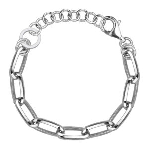 SREBRNA RODOWANA BRANSOLETKA ANKIER 925 – 6,5MM