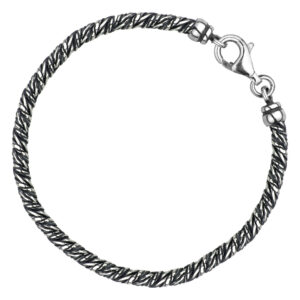 SREBRNA RODOWANA BRANSOLETKA OKRĄGŁA OKSYDOWANA 925 – 3,1MM