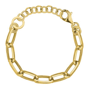 SREBRNA POZŁACANA BRANSOLETKA ANKIER 925 – 6,5MM