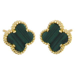 SREBRNE POZŁACANE KOLCZYKI ZIELONA KONICZYNKA 925 585