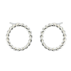 SREBRNE RODOWANE KOLCZYKI PRZEPLATANE KOŁO 925