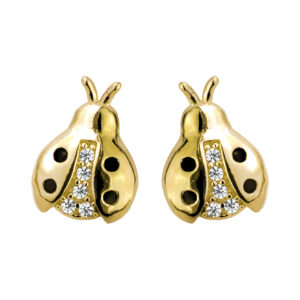 SREBRNE POZŁACANE KOLCZYKI BIEDRONKA 925 585