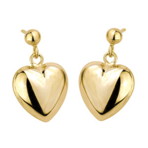 SREBRNE POZŁACANE KOLCZYKI SERCE 925 585